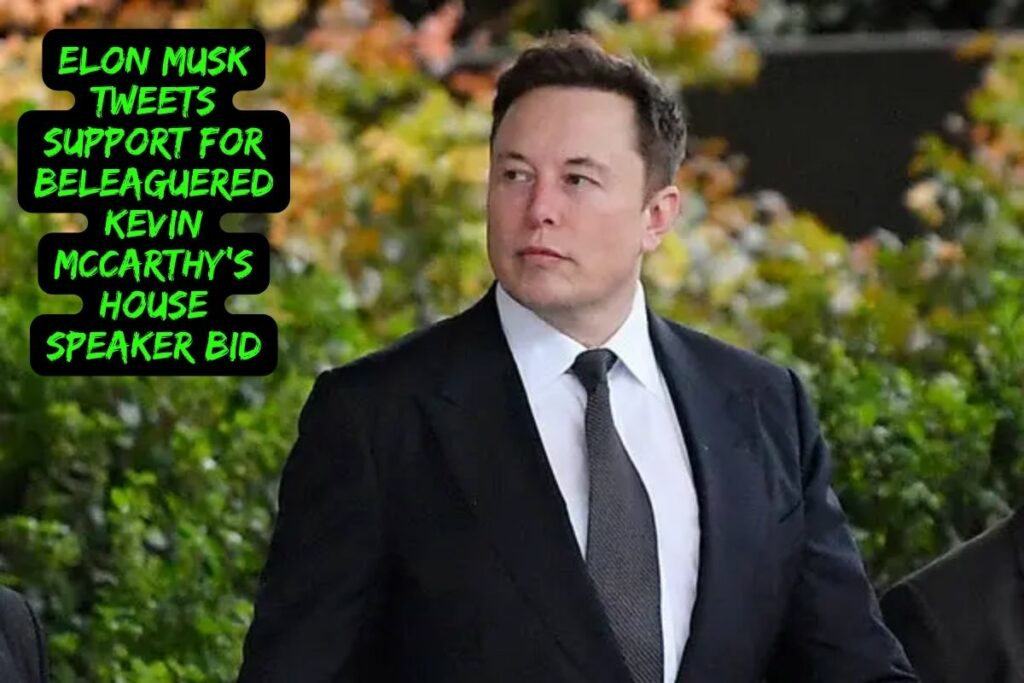 Elon Musk Tweets Support for Beleaguered Kevin McCarthy's House Speaker Bid
